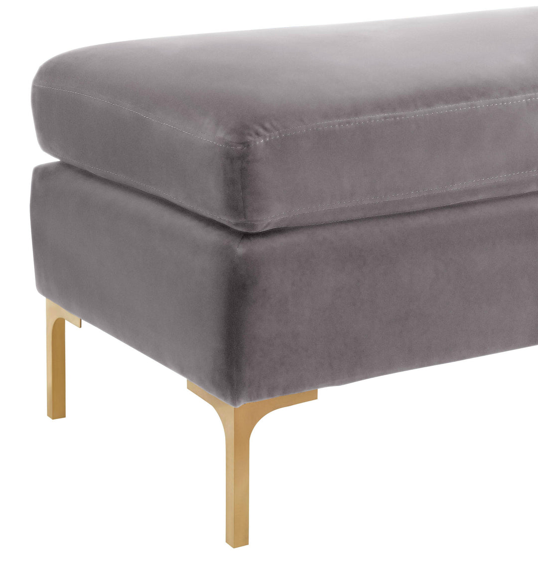 American Home Furniture | TOV Furniture - Delilah Grey Velvet Bench