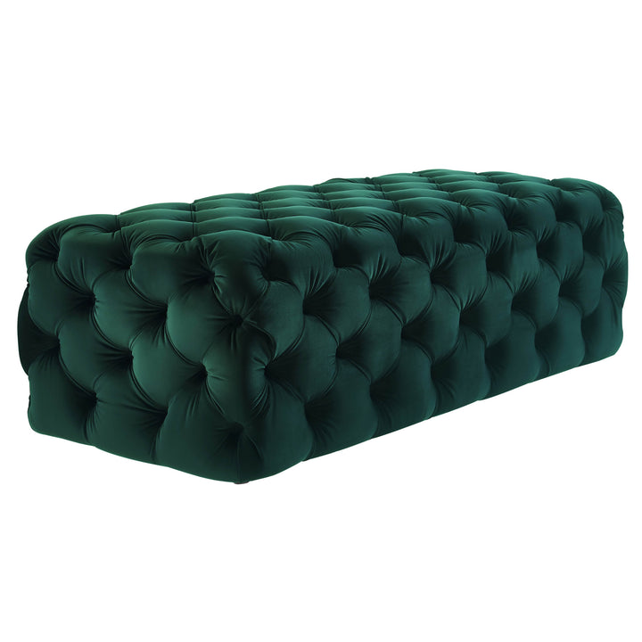 TOV Furniture Kaylee Green Velvet Ottoman OTTOMANS, POUFS, + STOOLS