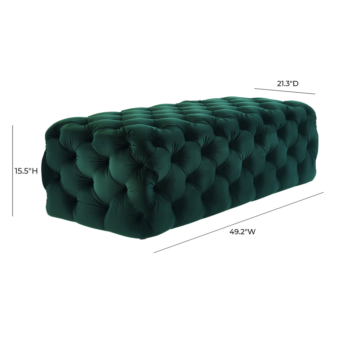 TOV Furniture Kaylee Green Velvet Ottoman OTTOMANS, POUFS, + STOOLS