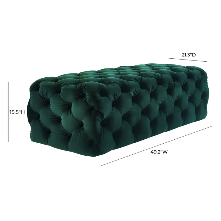 TOV Furniture Kaylee Green Velvet Ottoman OTTOMANS, POUFS, + STOOLS