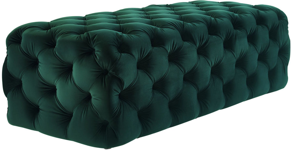 American Home Furniture | TOV Furniture - Kaylee Green Velvet Ottoman