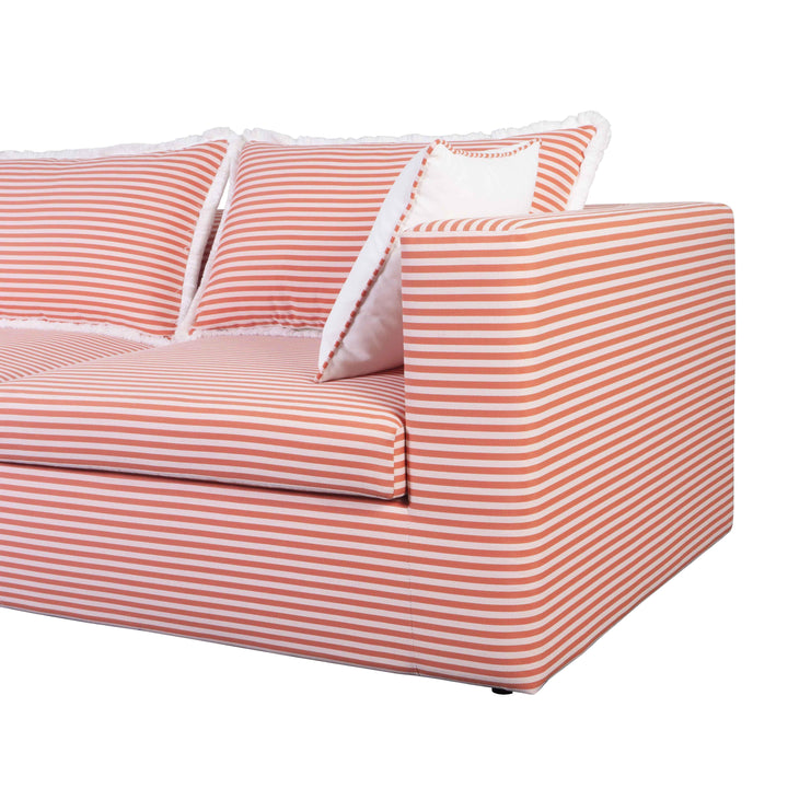 American Home Furniture | TOV Furniture - Salty Coral Striped Outdoor Sofa