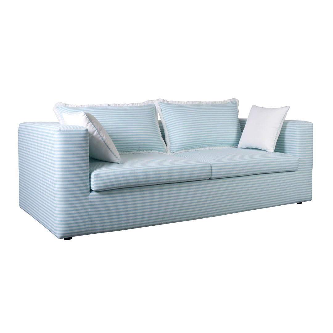 American Home Furniture | TOV Furniture - Salty Blue Striped Outdoor Sofa