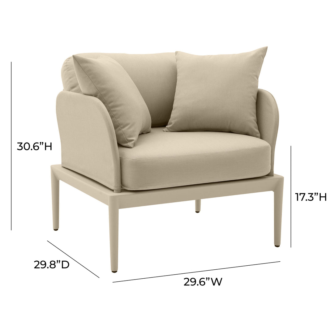 TOV Furniture Kapri Taupe Outdoor Armchair OUTDOOR CHAISE LOUNGES