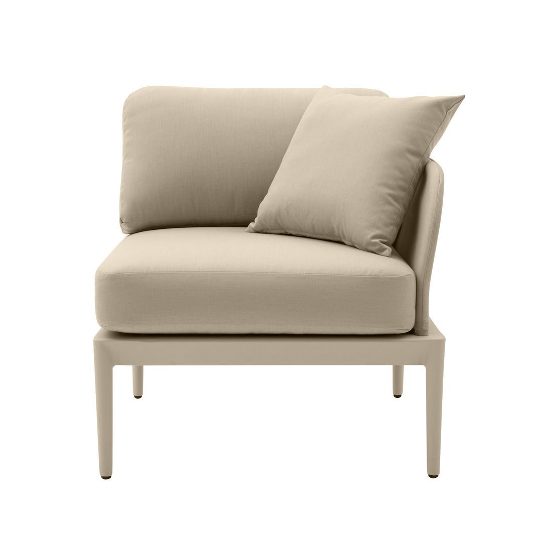 American Home Furniture | TOV Furniture - Kapri Taupe Modular Outdoor RAF Corner Seat
