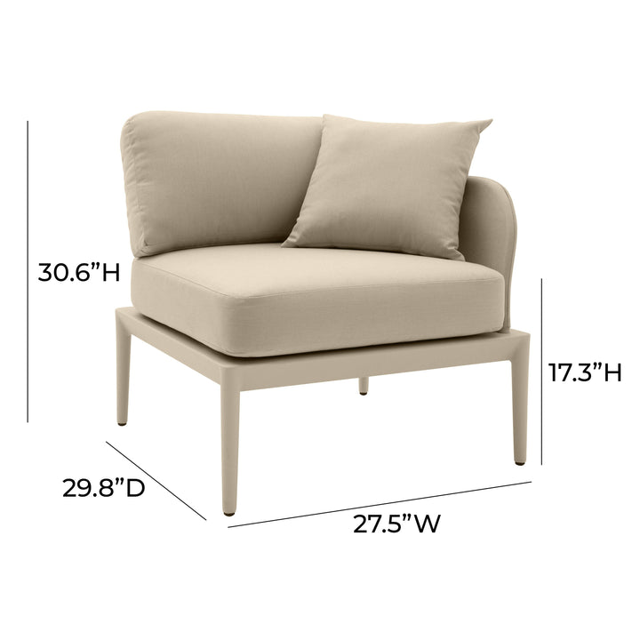 American Home Furniture | TOV Furniture - Kapri Taupe Modular Outdoor RAF Corner Seat