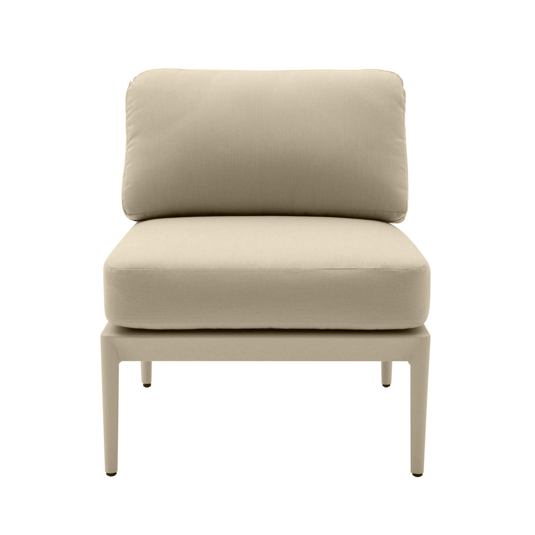 TOV Furniture Kapri Taupe Modular Outdoor Armless Chair OUTDOOR CHAISE LOUNGES