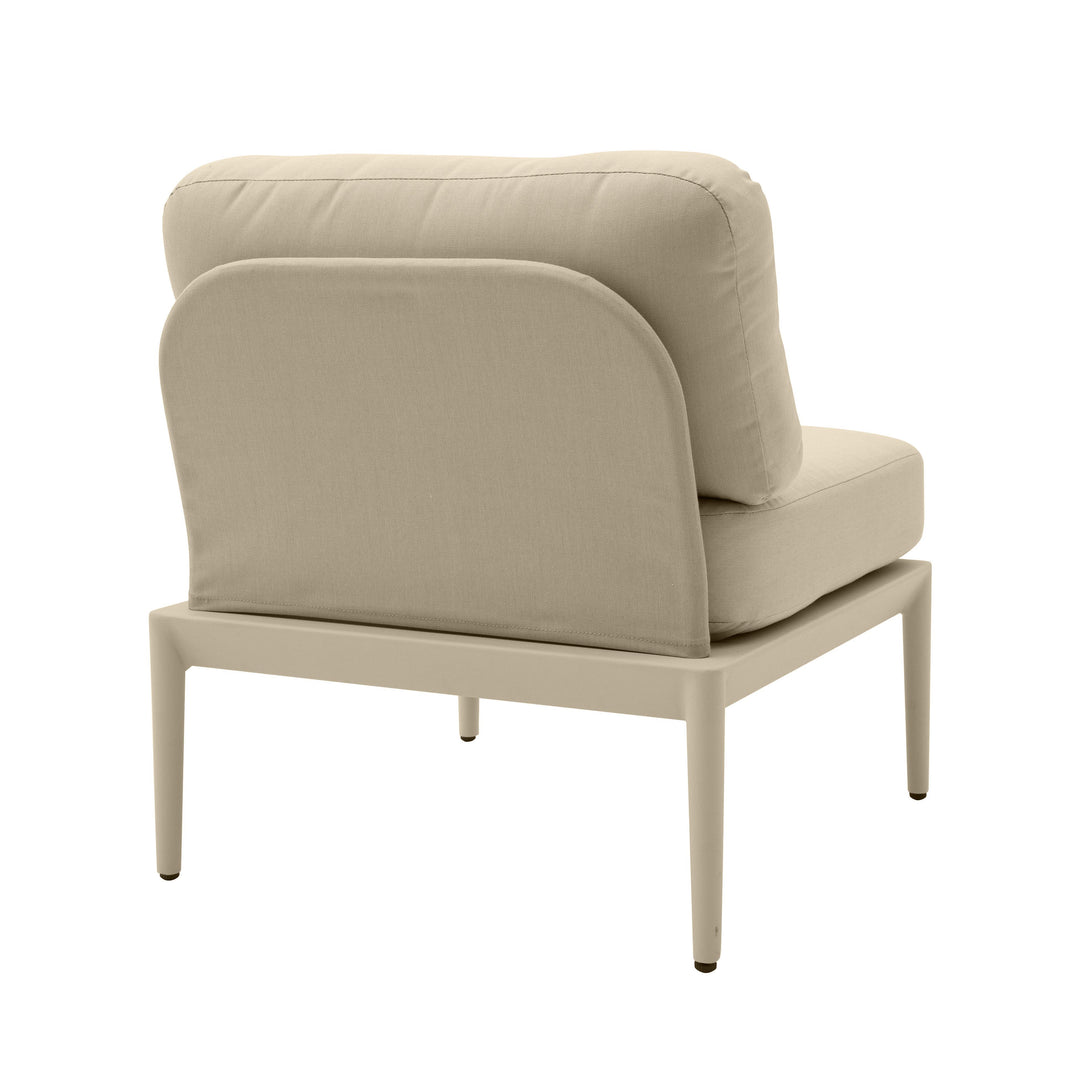 TOV Furniture Kapri Taupe Modular Outdoor Armless Chair OUTDOOR CHAISE LOUNGES