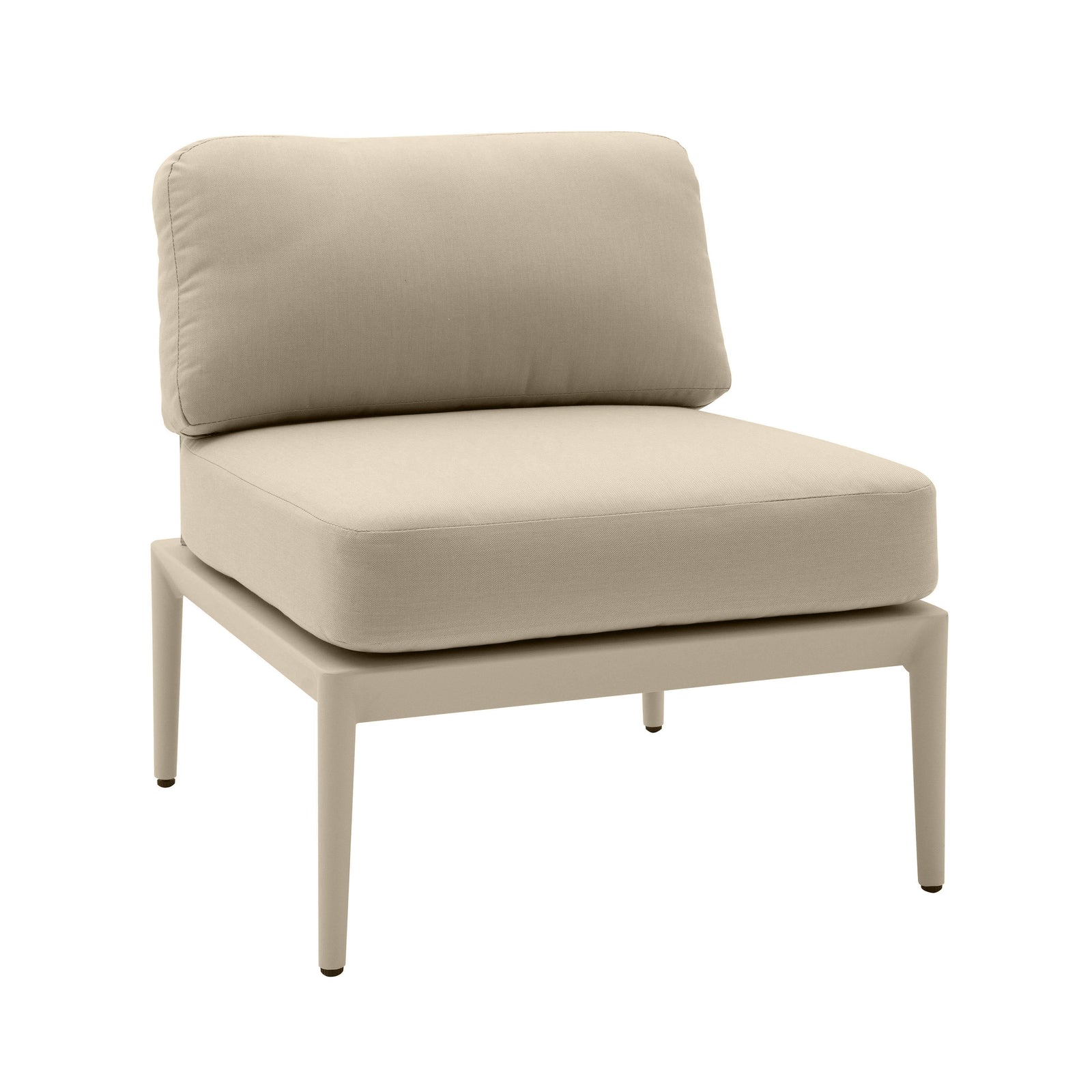 TOV Furniture Kapri Taupe Modular Outdoor Armless Chair OUTDOOR CHAISE LOUNGES