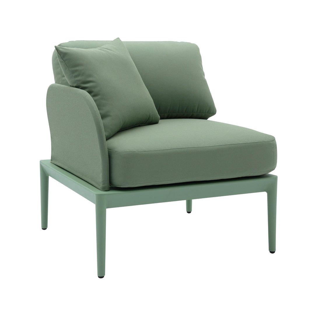American Home Furniture | TOV Furniture - Kapri Moss Green Modular Outdoor LAF Corner Seat