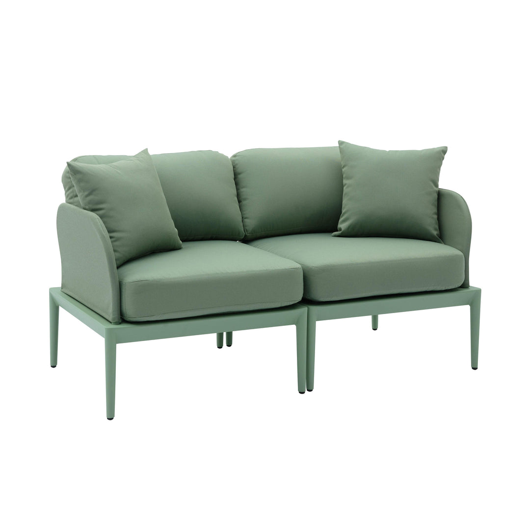 American Home Furniture | TOV Furniture - Kapri Moss Green Modular Outdoor Loveseat