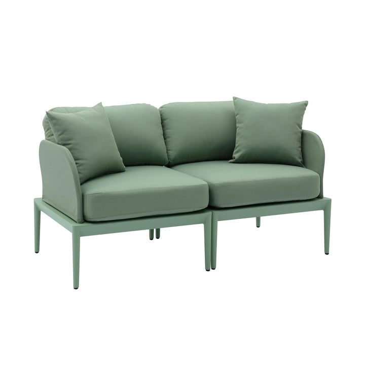 American Home Furniture | TOV Furniture - Kapri Moss Green Modular Outdoor Loveseat