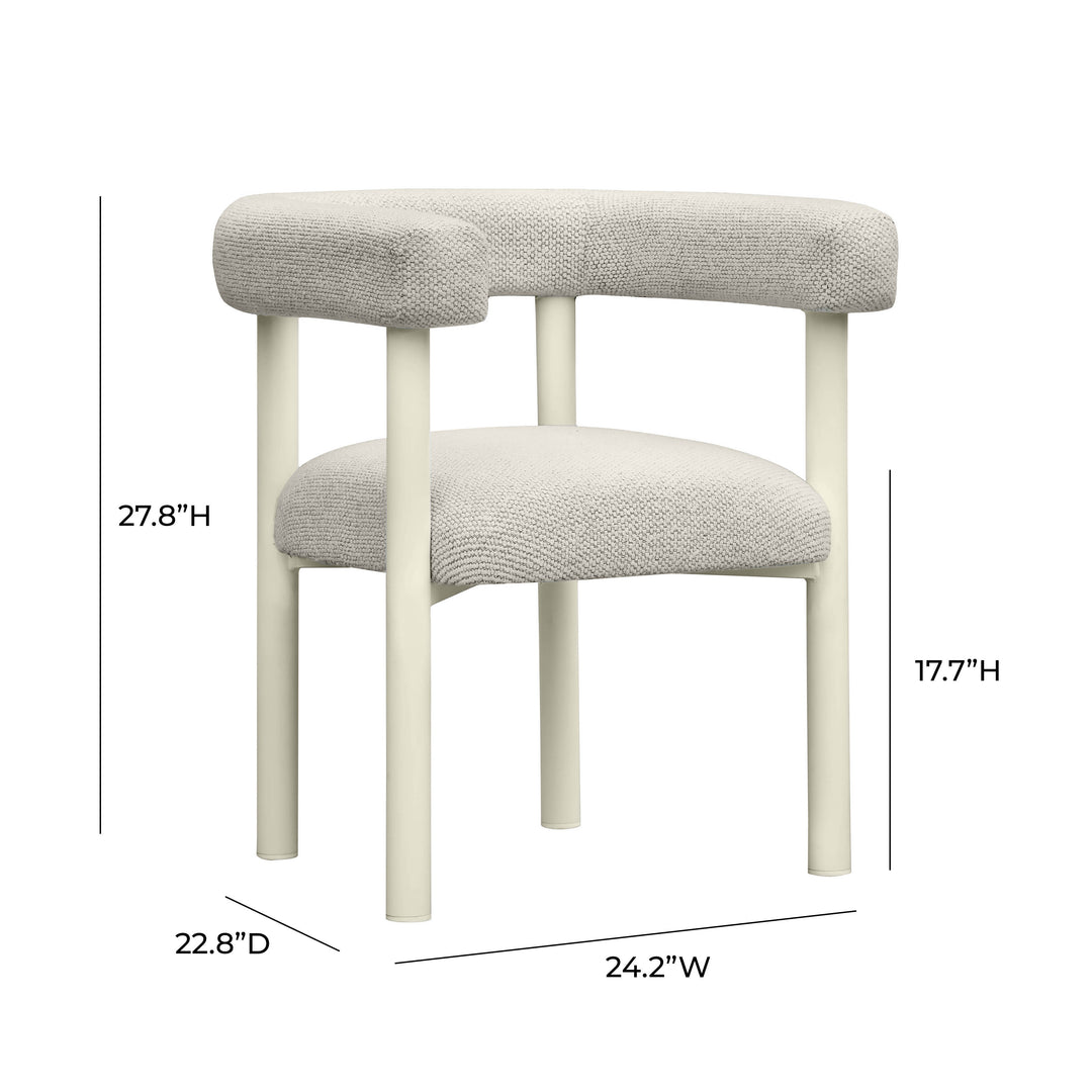 TOV Furniture Jackie Cream Outdoor Textured Dining Chair - Set of 2 OUTDOOR DINING CHAIRS