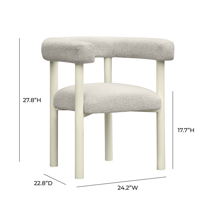 TOV Furniture Jackie Cream Outdoor Textured Dining Chair - Set of 2 OUTDOOR DINING CHAIRS