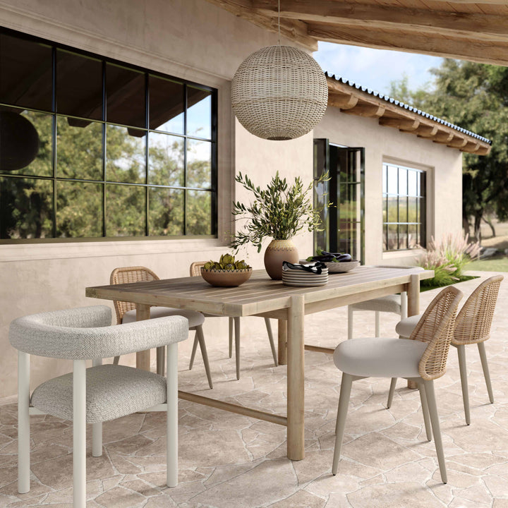TOV Furniture Jackie Cream Outdoor Textured Dining Chair - Set of 2 OUTDOOR DINING CHAIRS