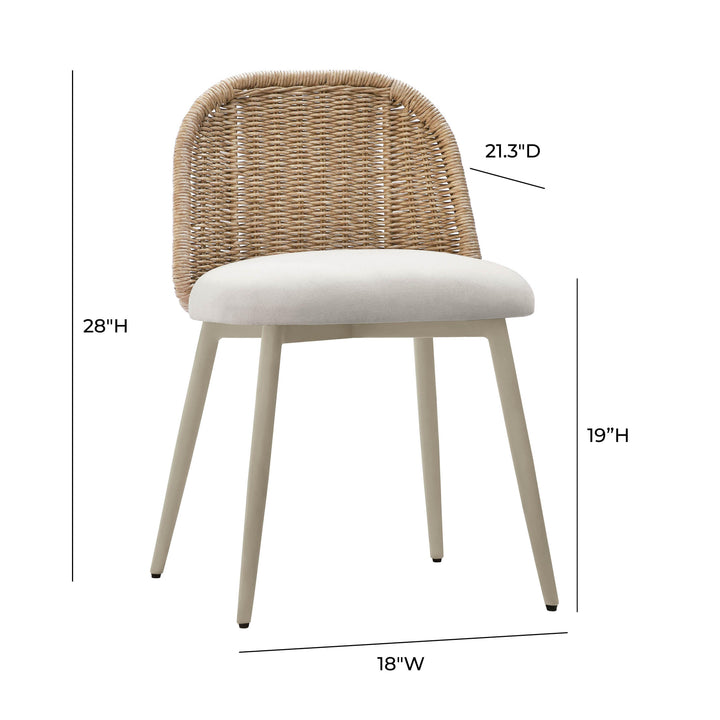 TOV Furniture Alexa Cream Outdoor Dining Chair - Set of 2 OUTDOOR DINING CHAIRS