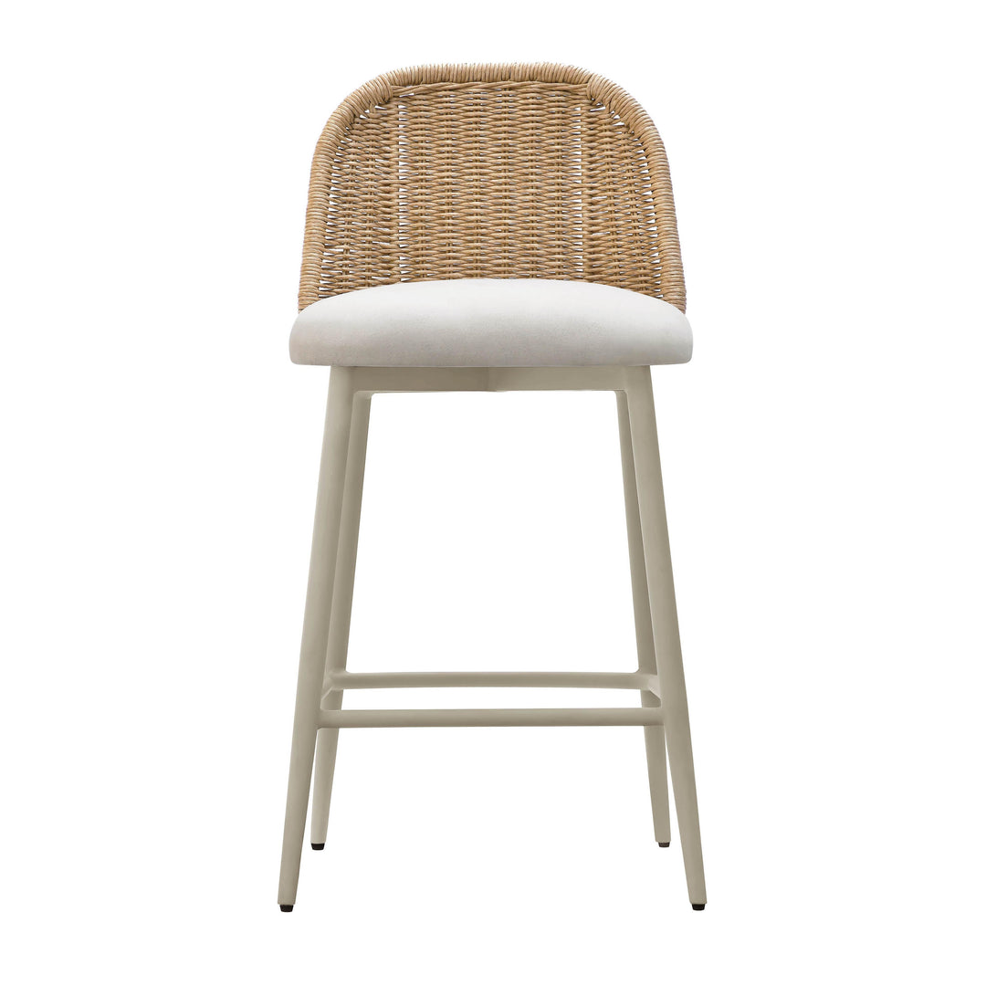 TOV Furniture Alexa Cream Outdoor Counter Stool OUTDOOR BAR STOOLS