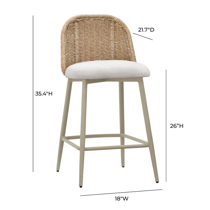 TOV Furniture Alexa Cream Outdoor Counter Stool OUTDOOR BAR STOOLS
