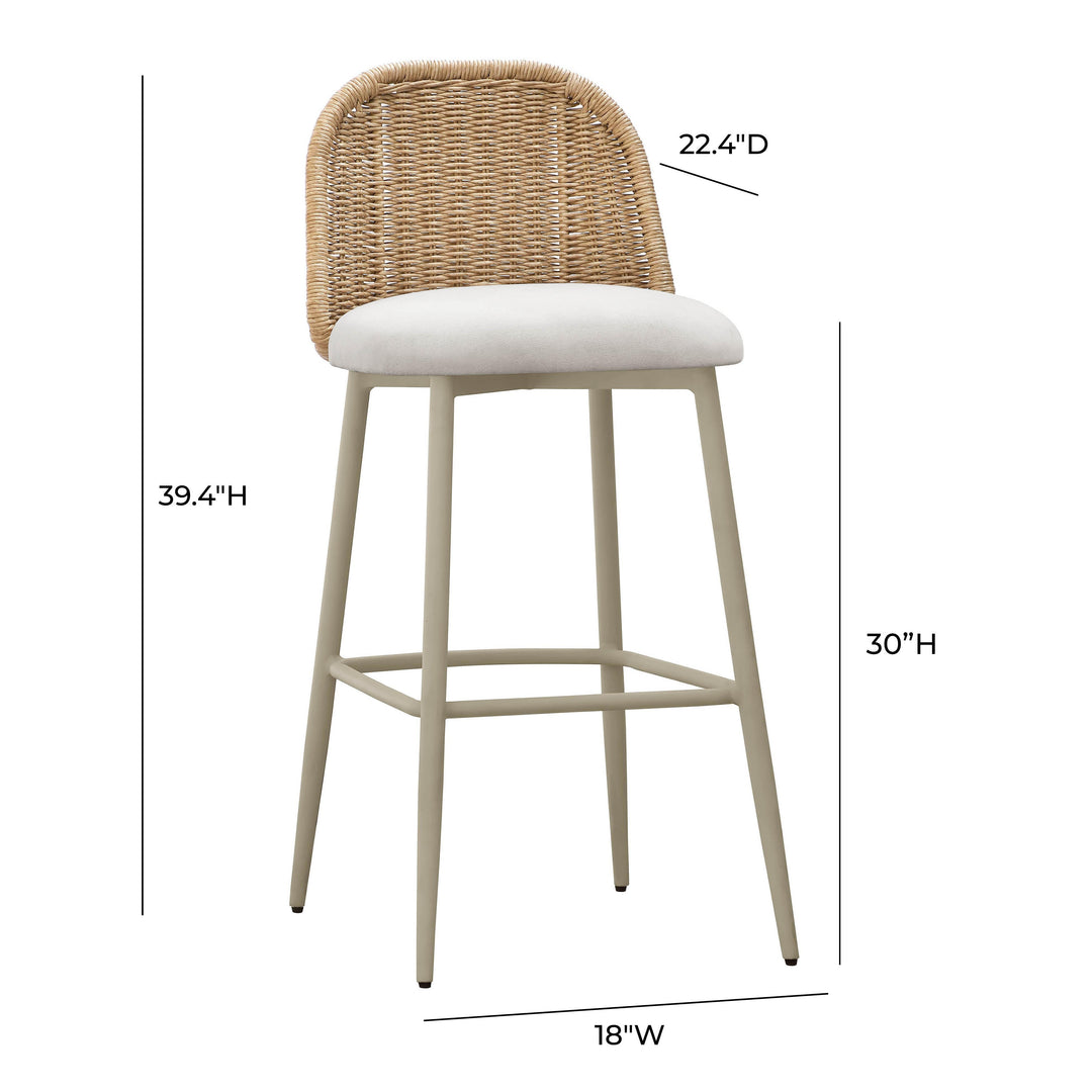 TOV Furniture Alexa Cream Outdoor Barstool OUTDOOR BAR STOOLS