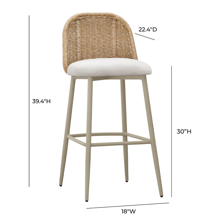 TOV Furniture Alexa Cream Outdoor Barstool OUTDOOR BAR STOOLS