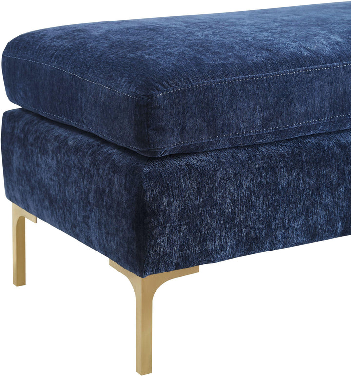 American Home Furniture | TOV Furniture - Delilah Navy Textured Velvet Bench