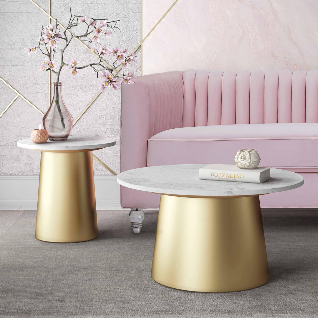TOV Furniture Bleeker Marble Side Table ACCENT TABLES