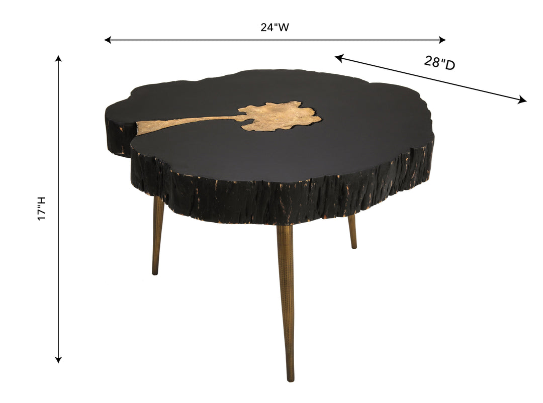 American Home Furniture | TOV Furniture - Timber Black and Brass Coffee Table