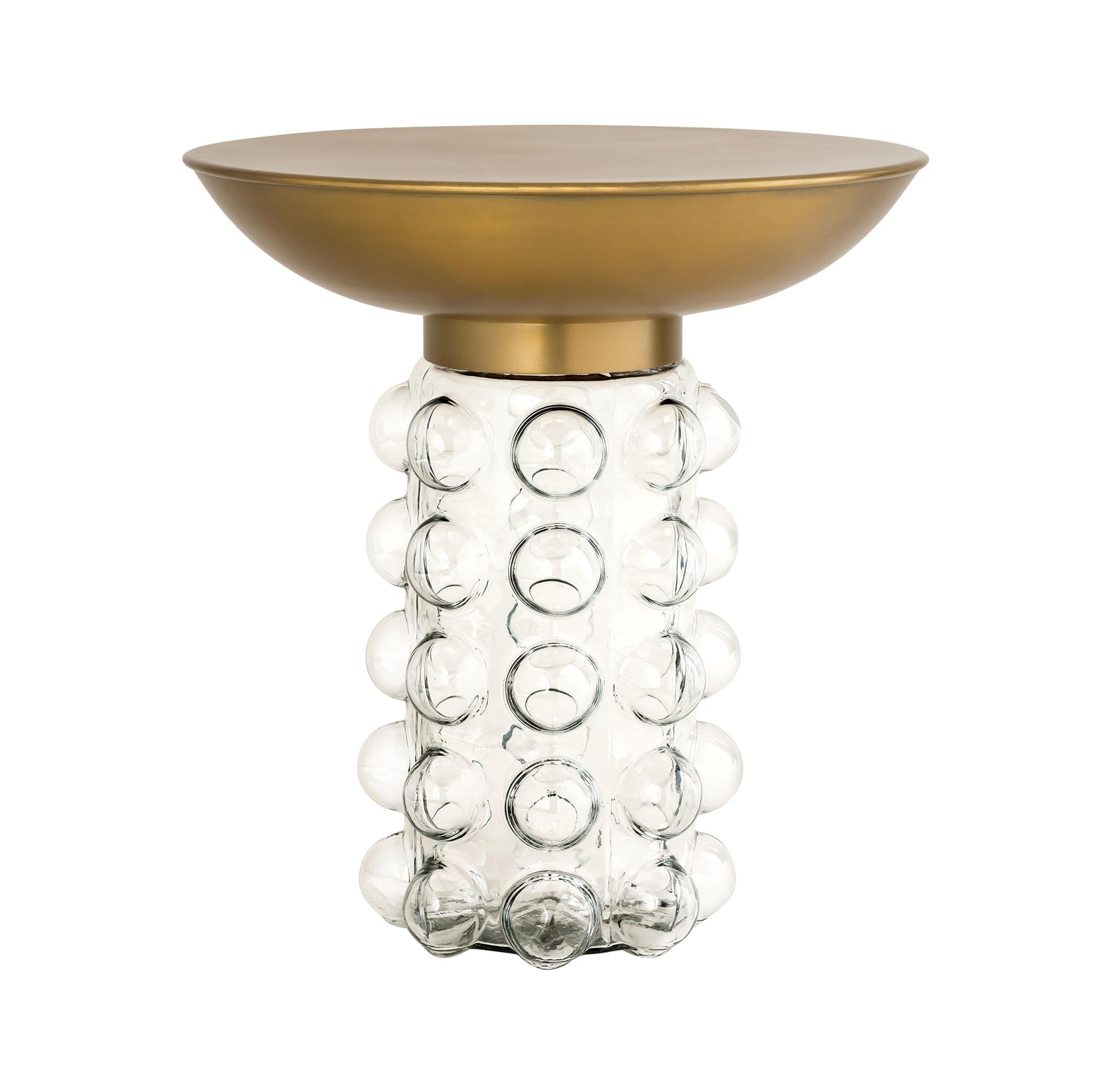 TOV Furniture Bubble Glass/Brass Side Table ACCENT TABLES