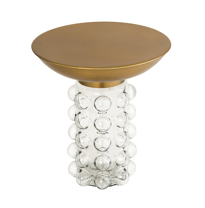 American Home Furniture | TOV Furniture - Bubble Glass/Brass Side Table