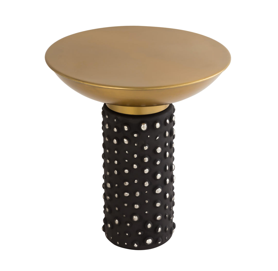 TOV Furniture Blaze Glass/Brass Side Table ACCENT TABLES