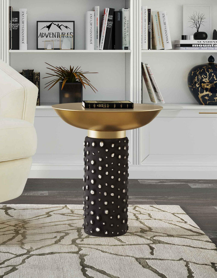 American Home Furniture | TOV Furniture - Blaze Glass/Brass Side Table