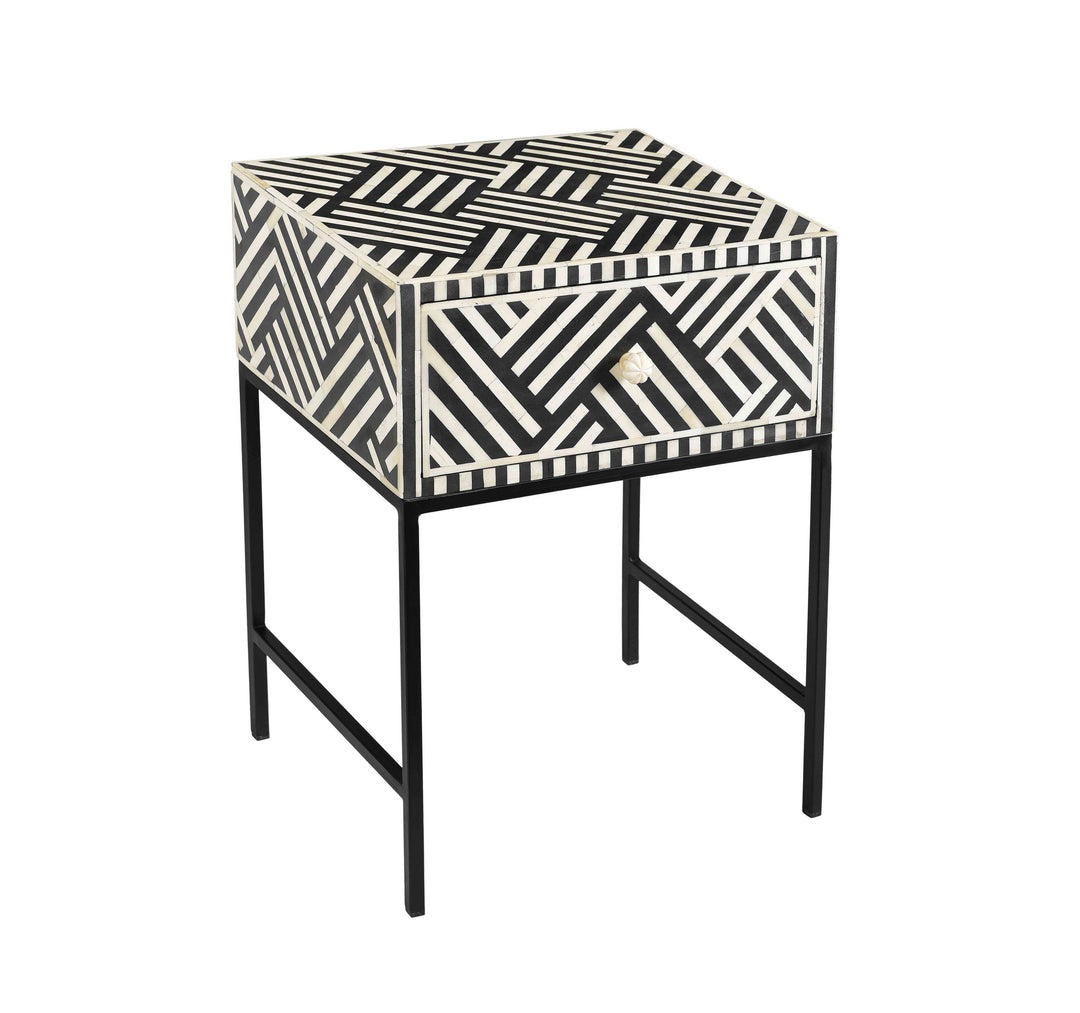 American Home Furniture | TOV Furniture - Noire Bone Inlay Side Table
