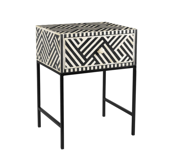 American Home Furniture | TOV Furniture - Noire Bone Inlay Side Table