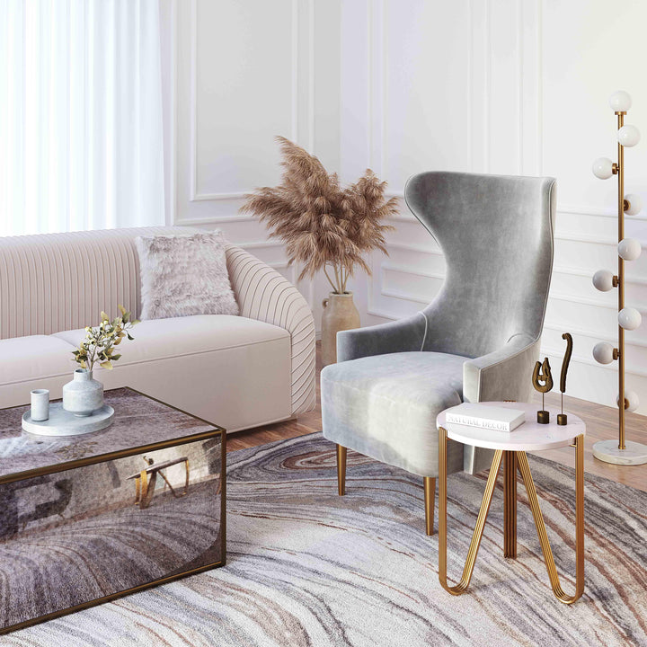 TOV Furniture Aya Marble Side Table ACCENT TABLES