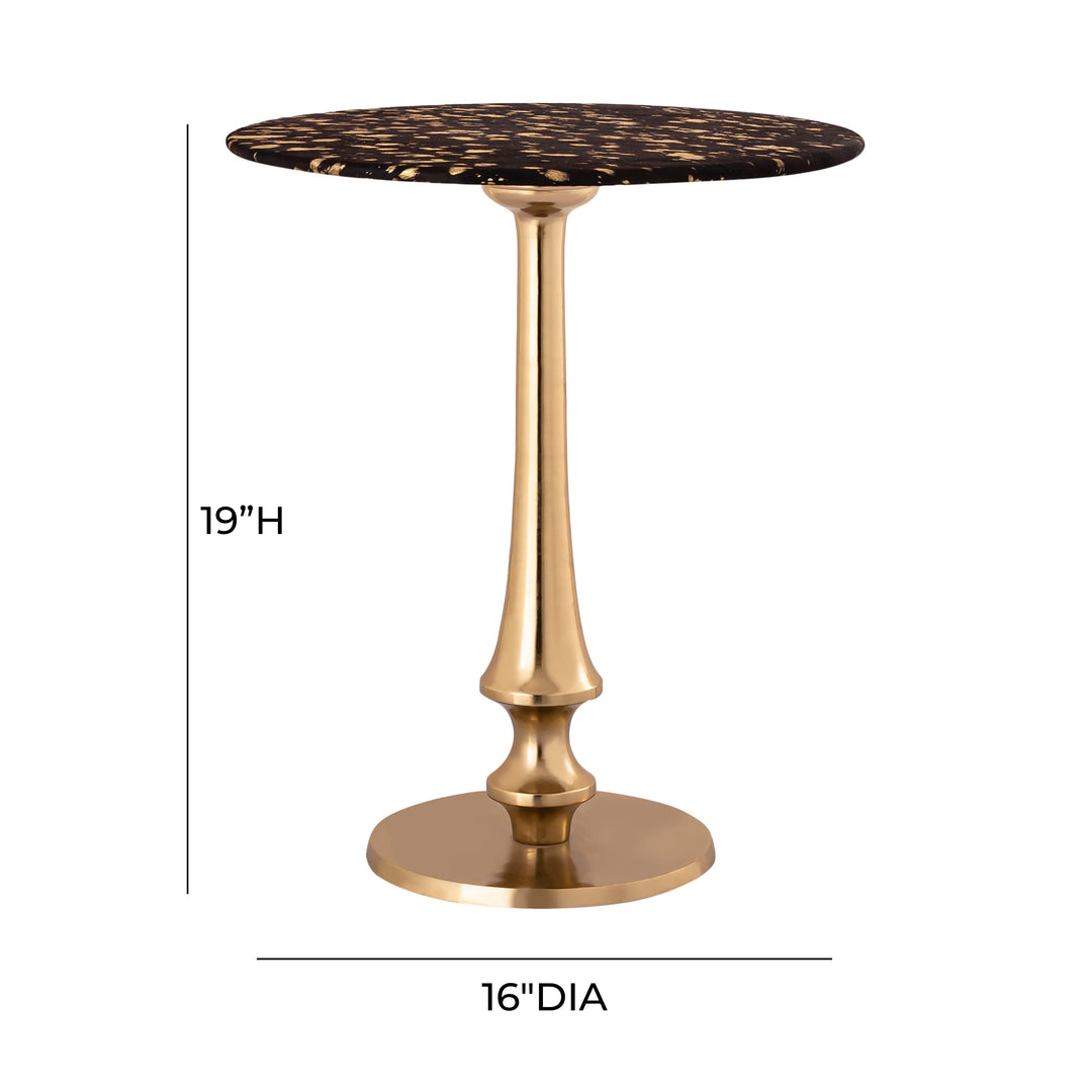 American Home Furniture | TOV Furniture - Gold Goathide Side Table