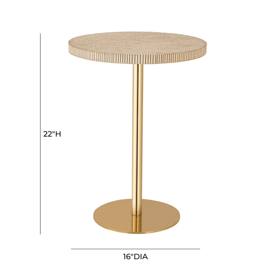 American Home Furniture | TOV Furniture - Fiona Gold Stone Side Table