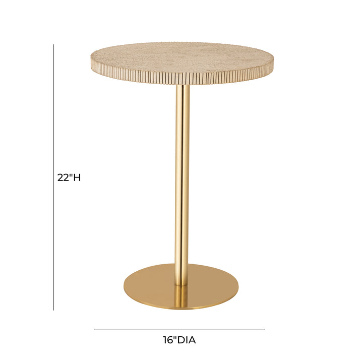 American Home Furniture | TOV Furniture - Fiona Gold Stone Side Table