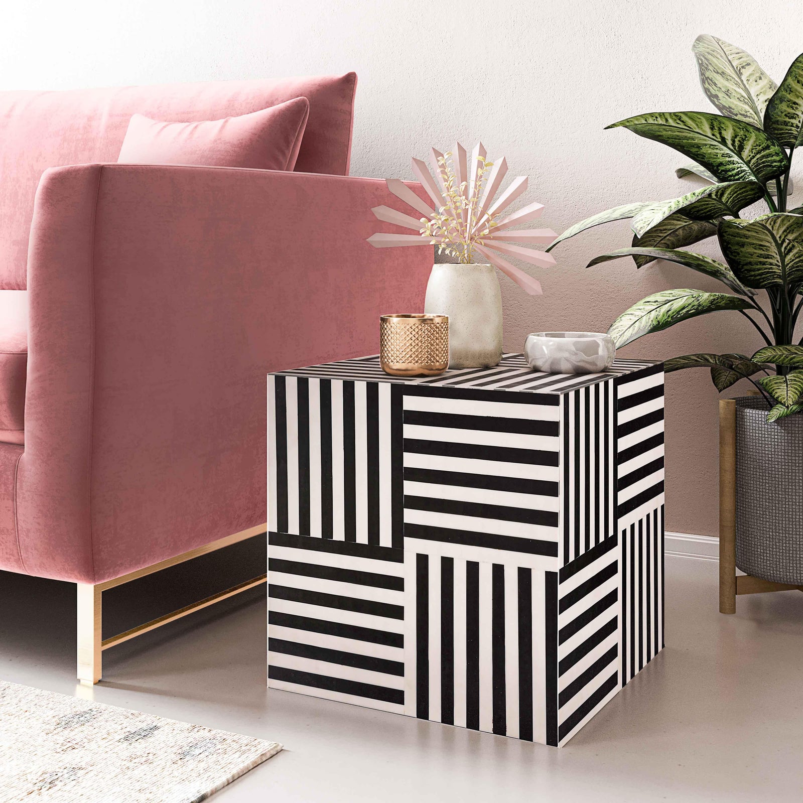 TOV Furniture Cube Side Table ACCENT TABLES