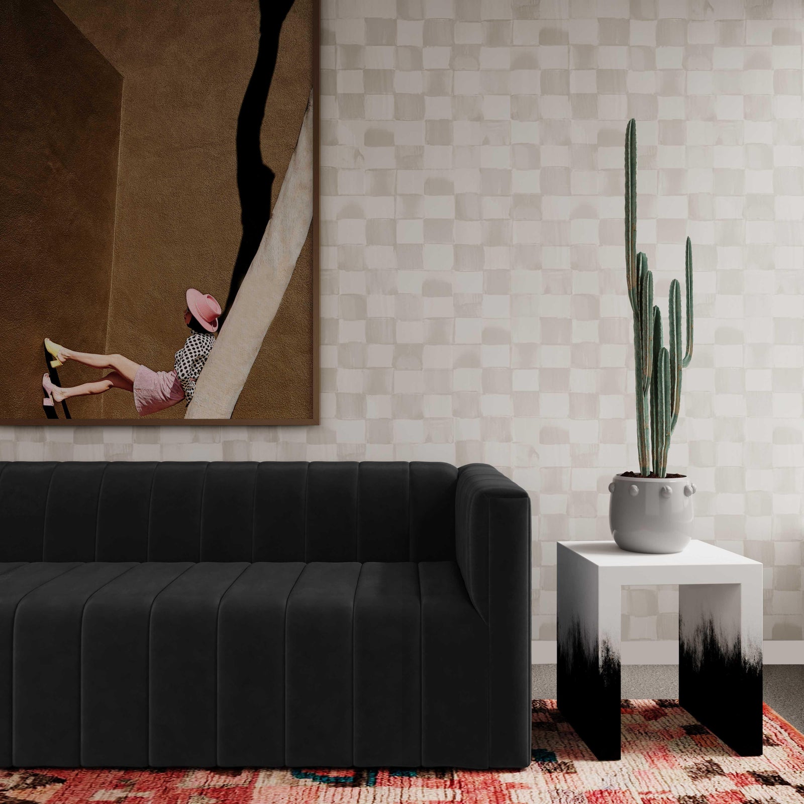 TOV Furniture Matra Black and White End Table ACCENT TABLES