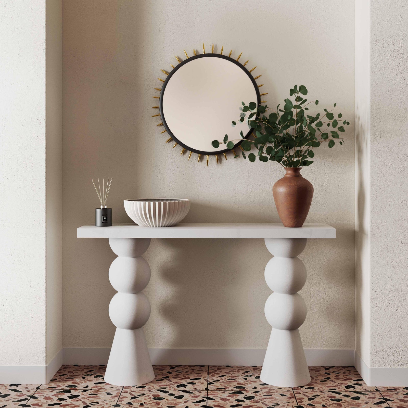 TOV Furniture Lupita White Console Table CONSOLE TABLES