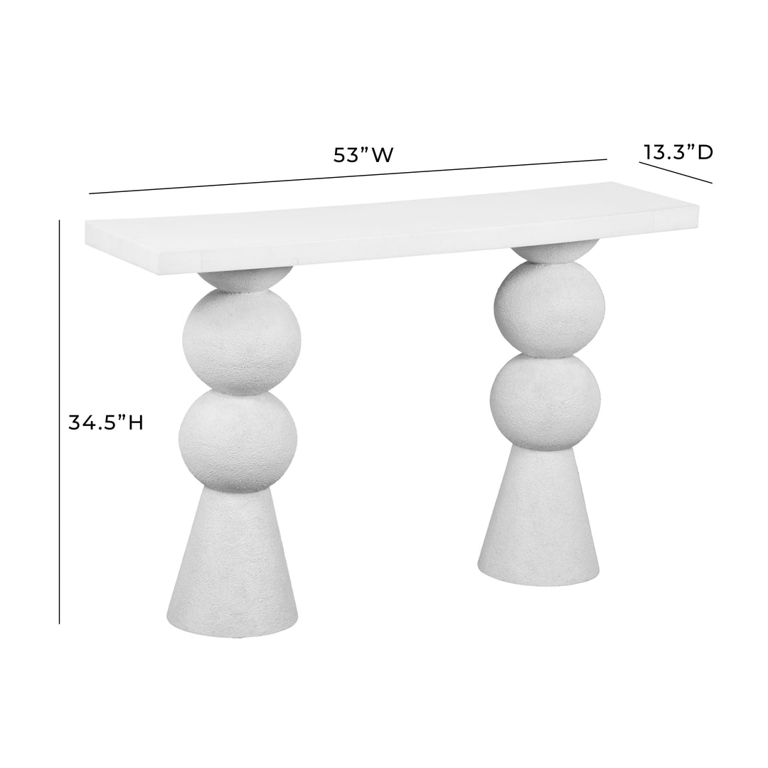 TOV Furniture Lupita White Console Table CONSOLE TABLES