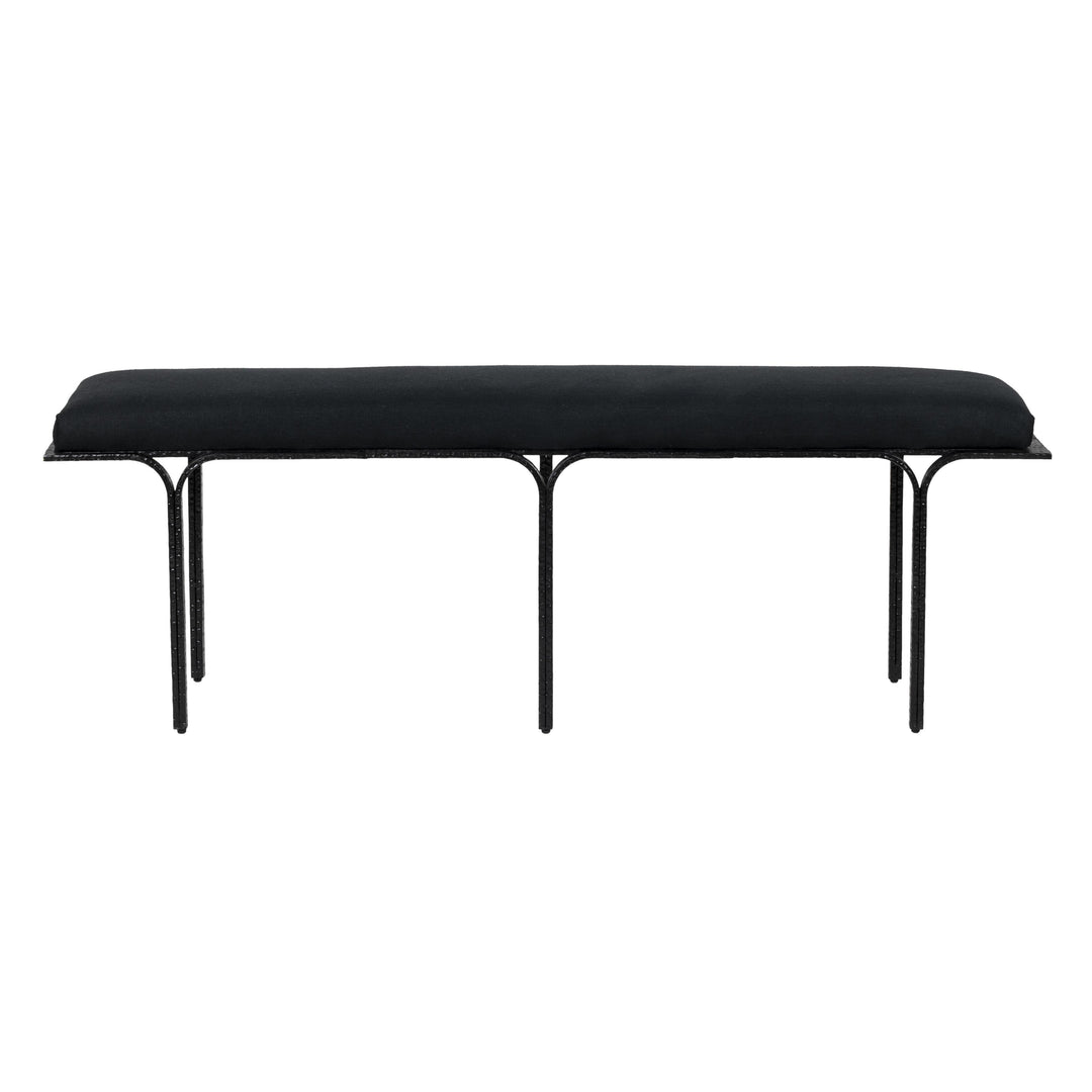 American Home Furniture | TOV Furniture - Bryn Black Linen Bench