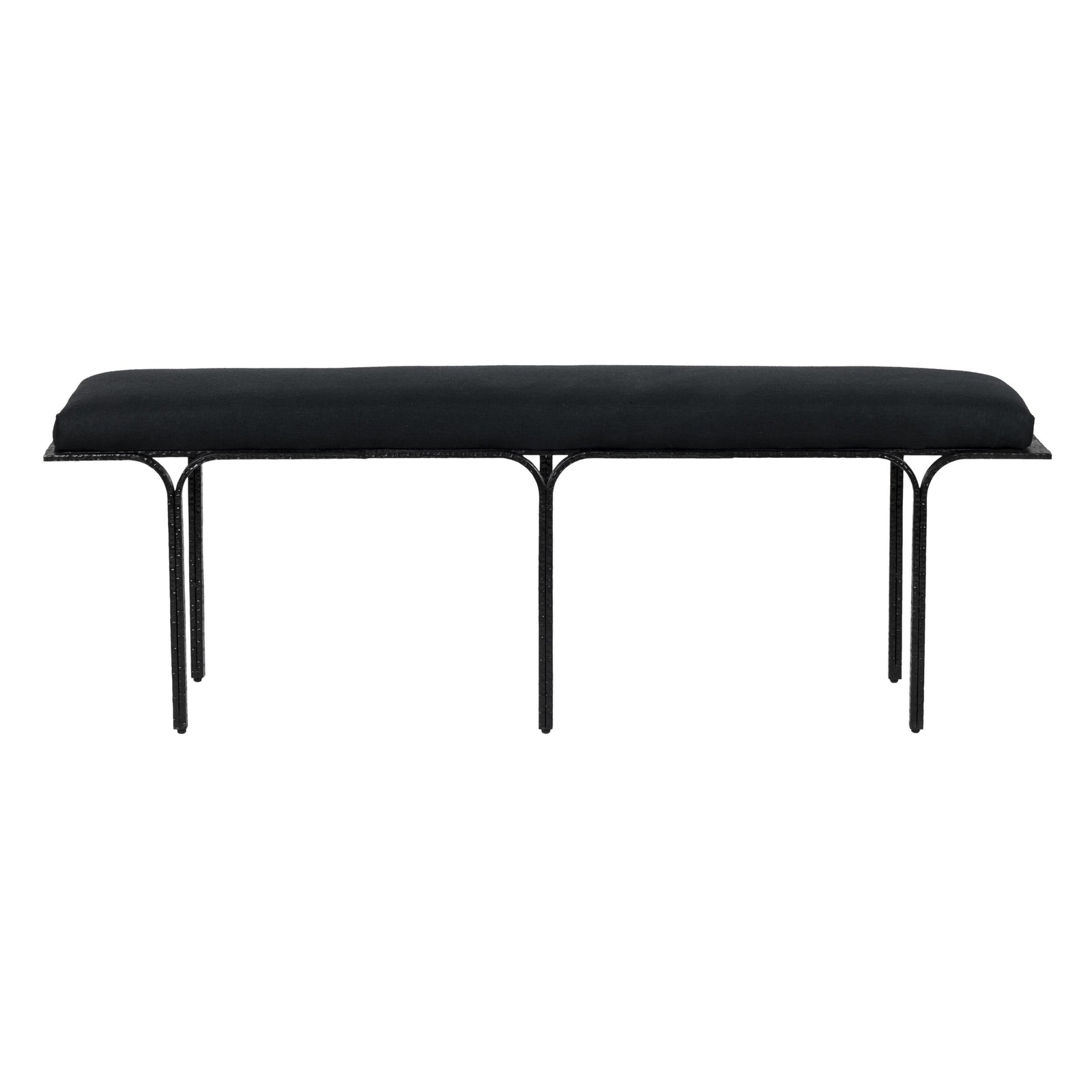 TOV Furniture Bryn Black Linen Bench BENCHES