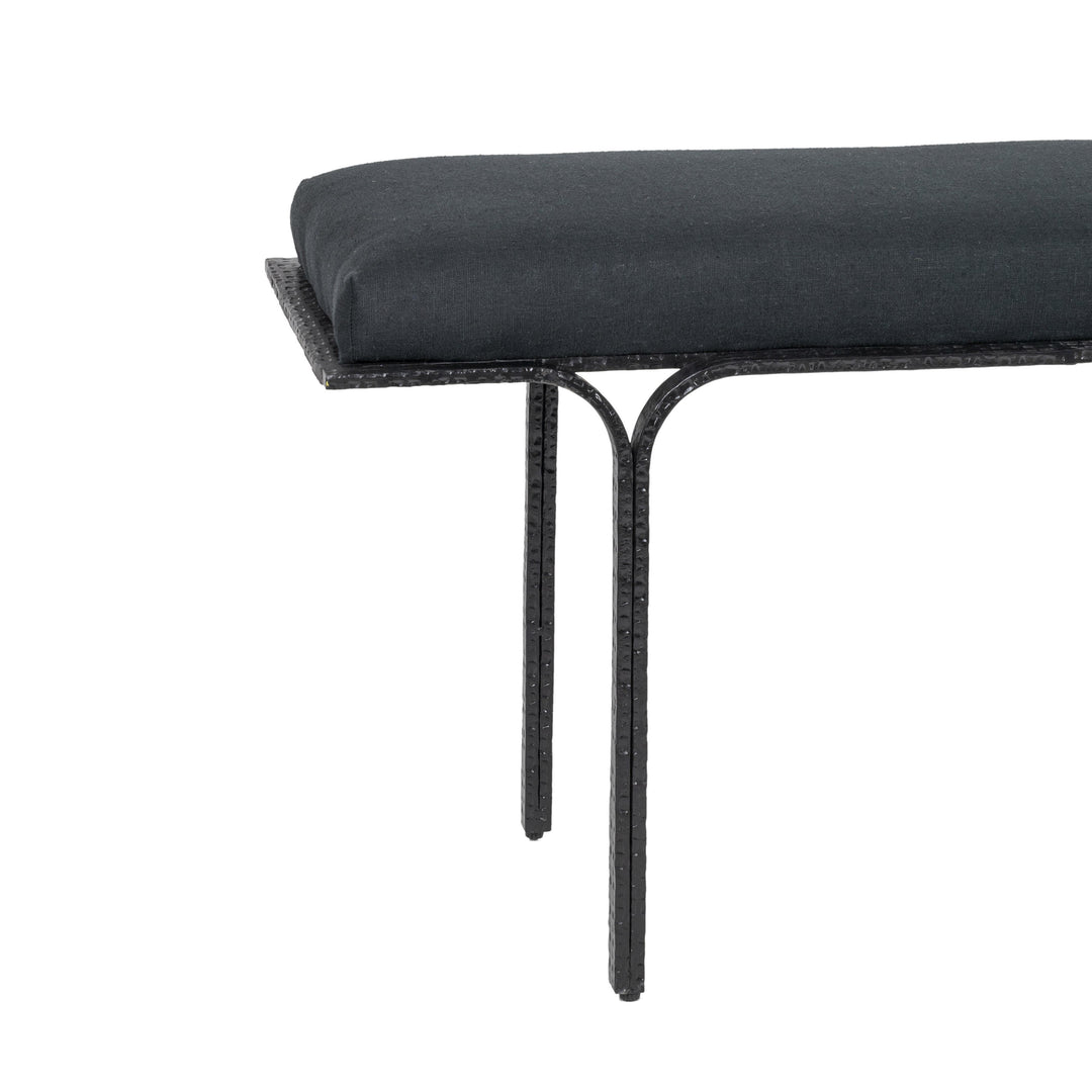American Home Furniture | TOV Furniture - Bryn Black Linen Bench