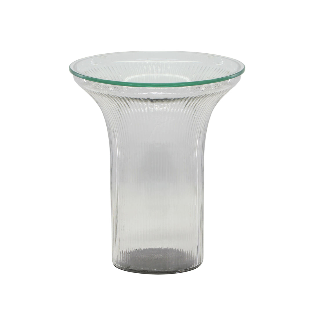 American Home Furniture | TOV Furniture - Cassandra Clear Glass Flared Side Table