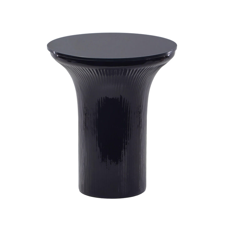 American Home Furniture | TOV Furniture - Cassandra Midnight Blue Glass Flared Side Table