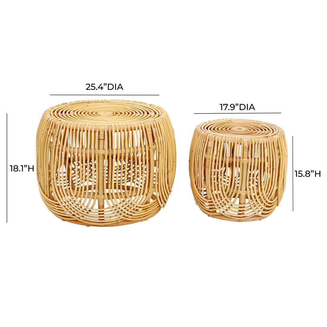 American Home Furniture | TOV Furniture - Azrina Rattan Nesting Tables