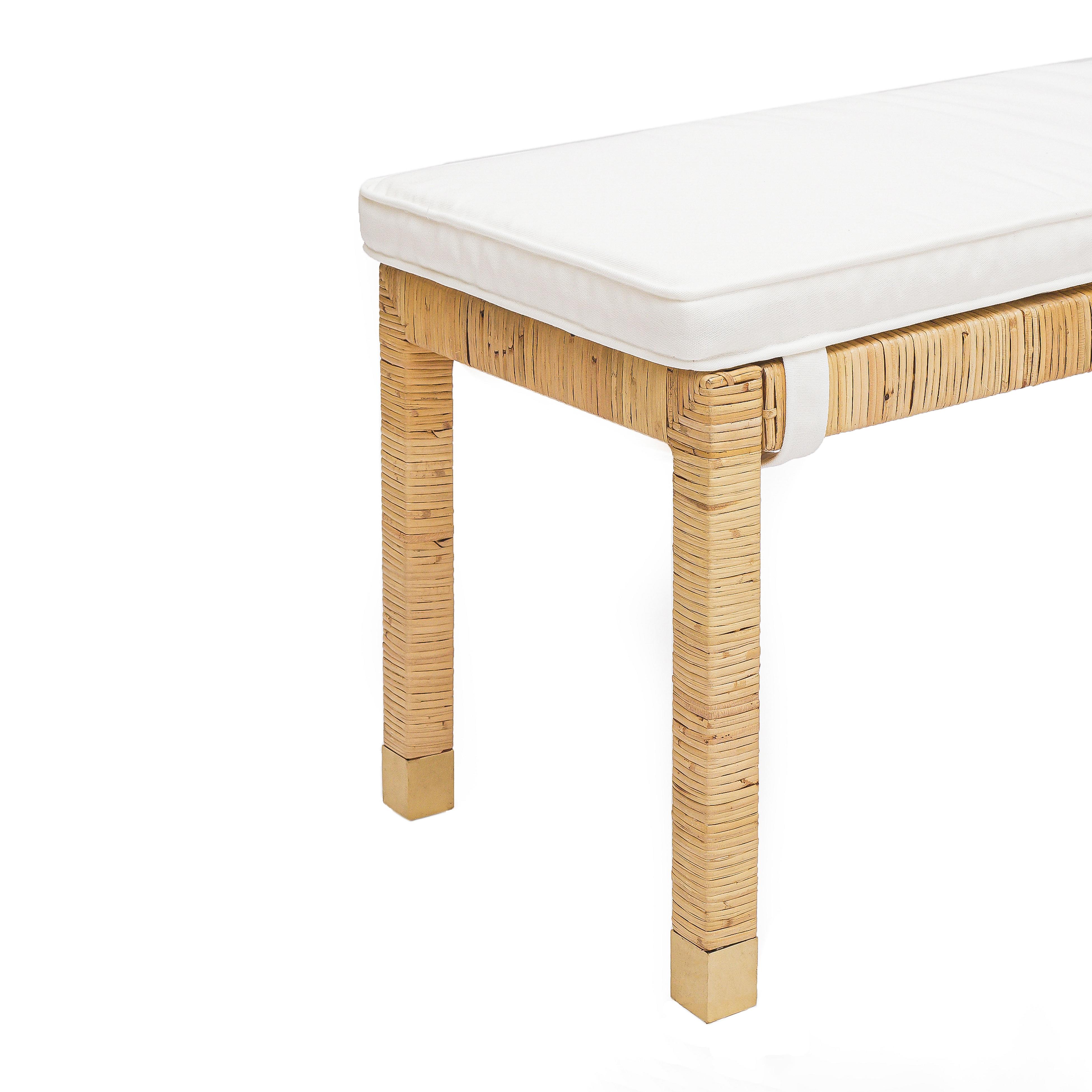 TOV Furniture Amara Rattan Bench - Thumbnail 3