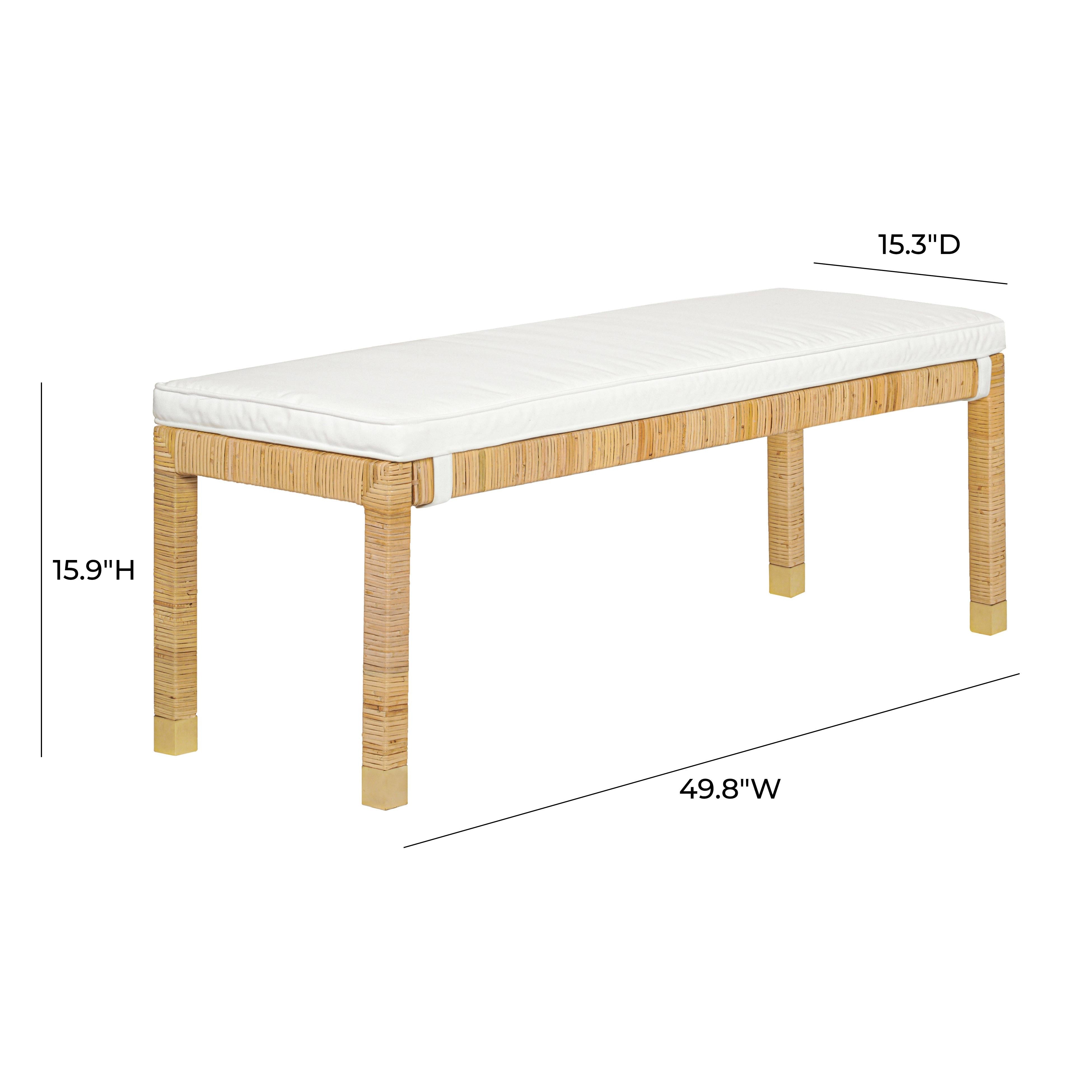 TOV Furniture Amara Rattan Bench - Thumbnail 5