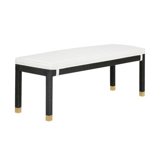 TOV Furniture Amara Charcoal Woven Rattan Bench BENCHES